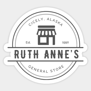 Ruth Anne's General Store Northern Exposure Ruth Anne Fleischman Circle Sticker